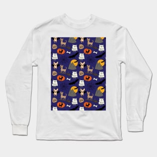 Halloween chihuahuas - navy Long Sleeve T-Shirt